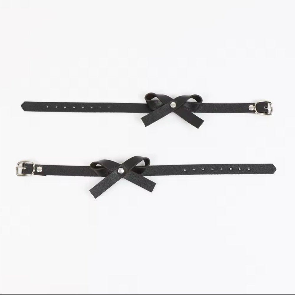 NWT Kinky Leather Bow Anklet for Lingerie 1 pair - Picture 8 of 9